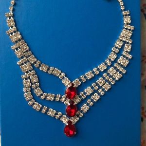 Elegant red gem necklace